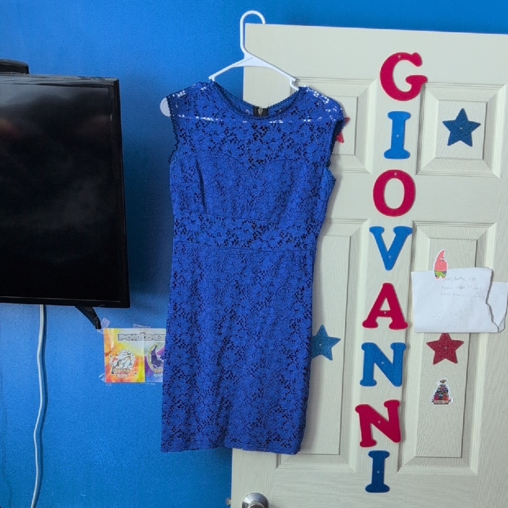 Royal Blue Lace Mini Dress